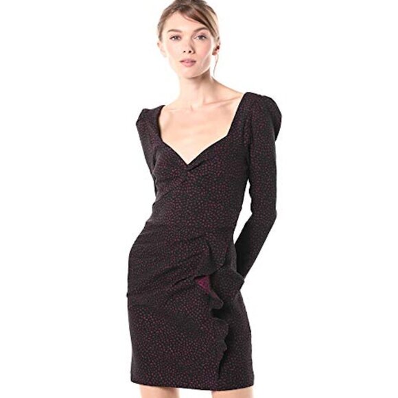 New w/Tags - Parker "Muccia" 80s-Style Sweetheart Dress, Velvet Jacquard - sz 10 - Picture 3 of 14